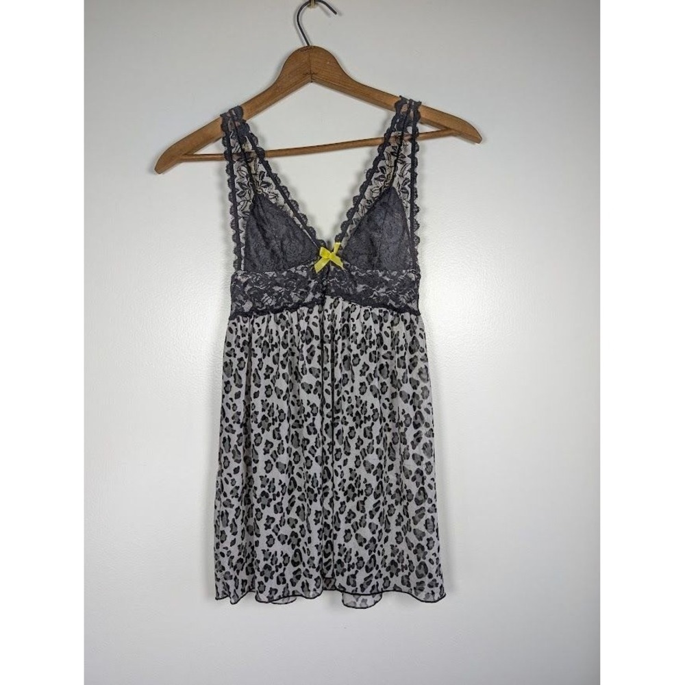 Pucker Up Lingerie Size Medium Lace Babydoll Sexy Whimsgoth Animal Print Witchy